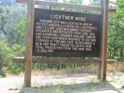 Lightner Mine Marker. Click for full size. Lightner Mine Marker image. Click for full size.
