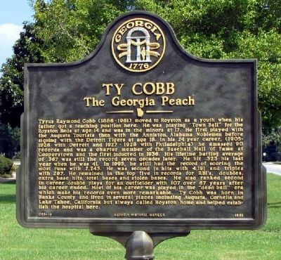 Ty Cobb Marker image. Click for full size.