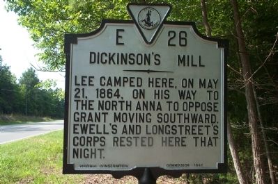 Dickenson's Mill Marker. Click for full size. Dickenson's Mill Marker image. Click for full size.