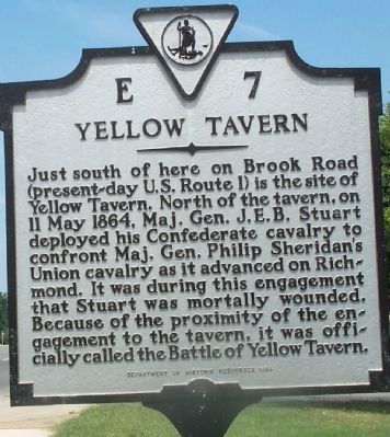 Yellow Tavern Marker. Click for full size. Yellow Tavern Marker image. Click for full size.
