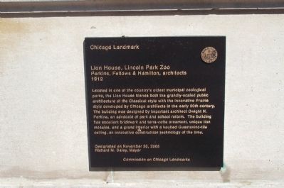 Lion House, Lincoln Park Zoo Marker (2008 location). Click for full size. Lion House, Lincoln Park Zoo Marker (2008 location) image. Click for full size.