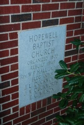 Hopewell Baptist Church Cornerstone image. Click for full size.