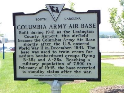 Columbia Army Air Base Marker image. Click for full size.