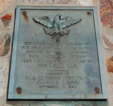 World War I Memorial Plaque image. Click for full size.