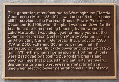 Portman Dam and Power Plant Marker - Reverse, Left image. Click for full size.
