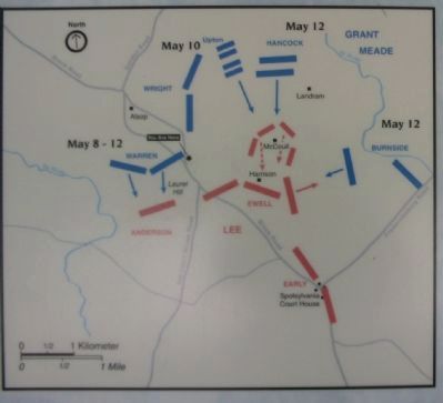 The Battle of Spotsylvania Map. Click for full size. The Battle of Spotsylvania Map image. Click for full size.