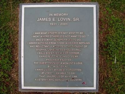 In memory of James E. Lovin, Sr. image. Click for full size.