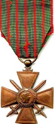 France's Croix de Guerre, as mentioned on Marker. Click for full size. France's Croix de Guerre, as mentioned on Marker image. Click for full size.