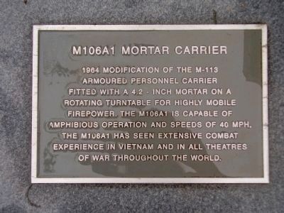 M106A1 Mortar Carrier Marker. Click for full size. M106A1 Mortar Carrier Marker image. Click for full size.