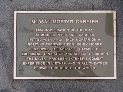 M106A1 Mortar Carrier Marker image. Click for full size.