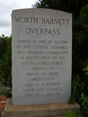 Worth Barnett Overpass Marker. Click for full size. Worth Barnett Overpass Marker image. Click for full size.