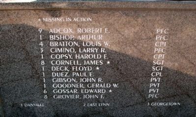 Korean Memorial - - Left Panel of Names image. Click for full size.