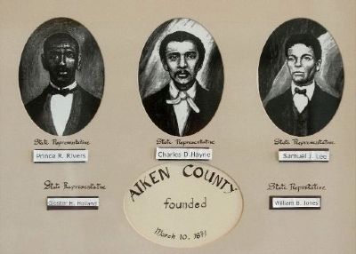 Pictures of the three Black lawmakers instrumental in founding Aiken County image. Click for full size.