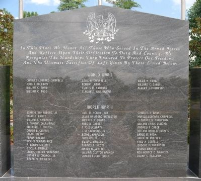 Belton Veterans Monument - <br>Front Center. Click for full size. Belton Veterans Monument - <br>Front Center image. Click for full size.