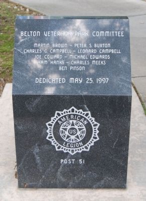 Belton Veteran Park Committee. Click for full size. Belton Veteran Park Committee image. Click for full size.