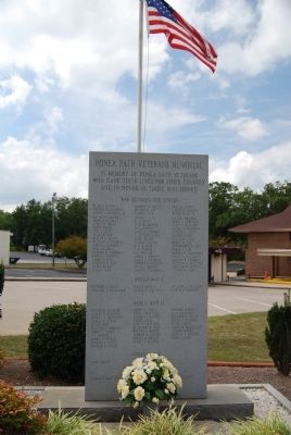 Honea Path Veterans Memorial Marker image. Click for full size.