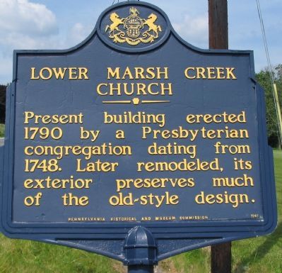 Lower Marsh Creek Church Marker image. Click for full size.