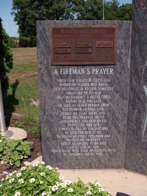Fire Fighter Memorial </b>(the left panel). Click for full size. Fire Fighter Memorial </b>(the left panel) image. Click for full size.