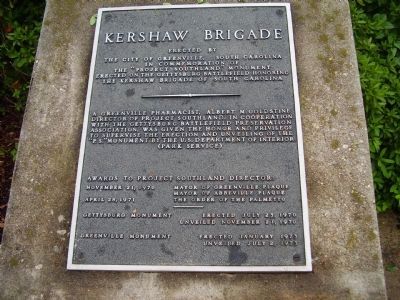 Kershaw Brigade Marker image. Click for full size.