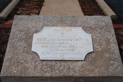 Memorial to Rev. David Humphreys<br>Pastor of Roberts Church from 1821-1869 image. Click for full size.