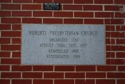 Roberts Presbyterian Church Cornerstone image. Click for full size.