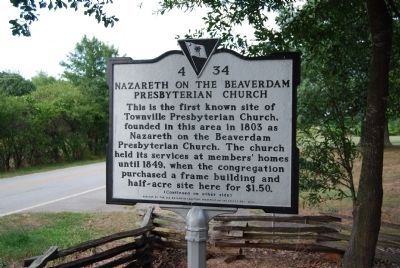 Nazareth on the Beaverdam Presbyterian Church Marker. Click for full size. Nazareth on the Beaverdam Presbyterian Church Marker image. Click for full size.
