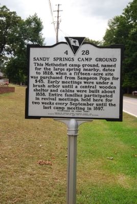 Sandy Springs Camp Ground Marker image. Click for full size.