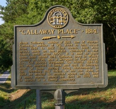 "Callaway Place" - 1814. Marker. Click for full size. "Callaway Place" - 1814. Marker image. Click for full size.