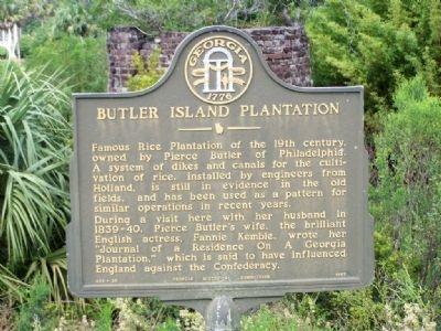 Butler Island Plantation Marker image. Click for full size.