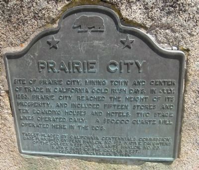 Original Prairie City Marker. Click for full size. Original Prairie City Marker image. Click for full size.