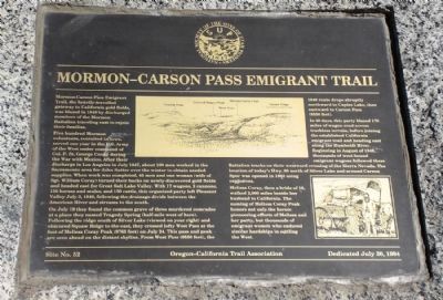 Mormon-Carson Pass Emigrant Trail Marker image. Click for full size.