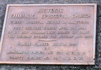 Historic Emmanuel Episcopal Church Marker. Click for full size. Historic Emmanuel Episcopal Church Marker image. Click for full size.