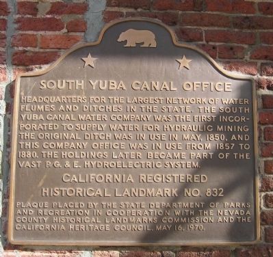South Yuba Canal Office Marker image. Click for full size.