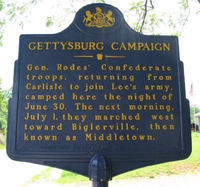 Gettysburg Campaign Marker image. Click for full size.