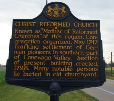 Christ Reformed Church Marker. Click for full size. Christ Reformed Church Marker image. Click for full size.