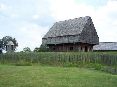 Blockhouse at Fort King George, made from planks milled here image. Click for full size.