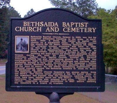 Bethsaida Baptist Church Marker. Click for full size. Bethsaida Baptist Church Marker image. Click for full size.