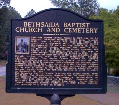 Bethsaida Baptist Church Marker image. Click for full size.