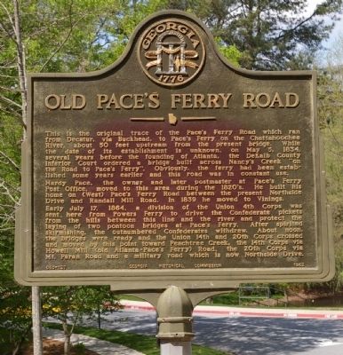 Old Pace's Ferry Road Marker image. Click for full size.