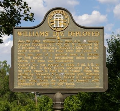 Williams' Div. Deployed Marker. Click for full size. Williams' Div. Deployed Marker image. Click for full size.
