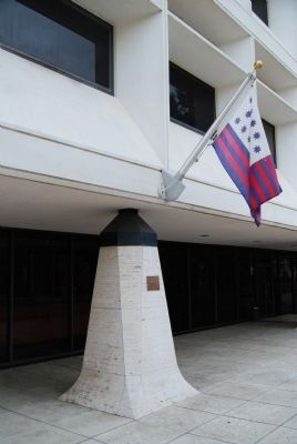 Guilford Courthouse Flag and Marker. Click for full size. Guilford Courthouse Flag and Marker image. Click for full size.