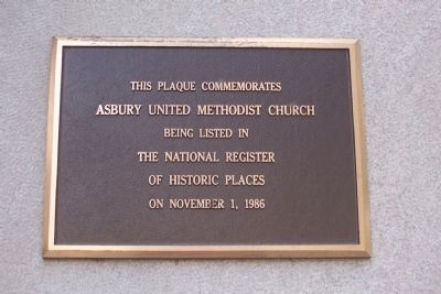 Asbury United Methodist Church. Click for full size. Asbury United Methodist Church image. Click for full size.