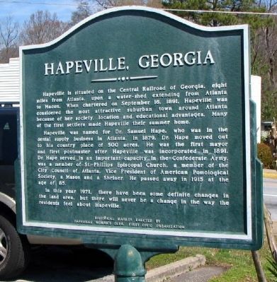 Hapeville, Georgia Marker image. Click for full size.