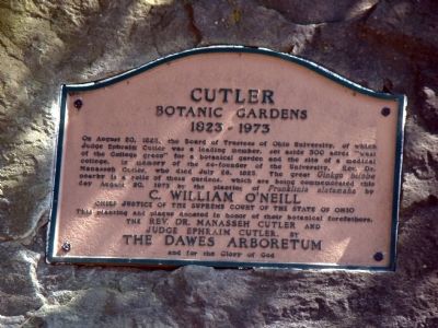 Cutler Botanic Gardens Marker. Click for full size. Cutler Botanic Gardens Marker image. Click for full size.