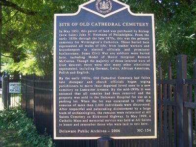 Site of Old Cathedral Cemetery Marker image. Click for full size.