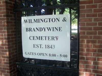Adjoining Wilmington & Brandywine Cemetery image. Click for full size.
