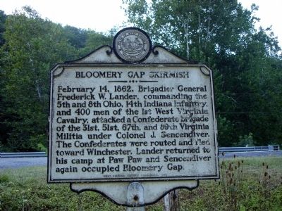 Bloomery Gap Skirmish Marker image. Click for full size.