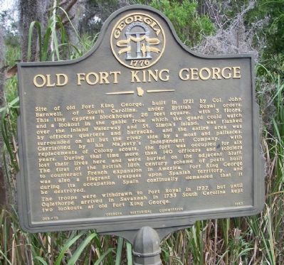 Old Fort King George Marker image. Click for full size.