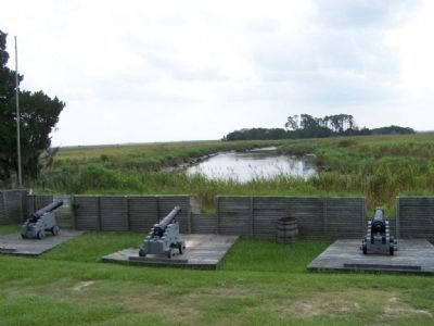 Old Fort King George fortifies Darien River, Back door to Charleston, SC image. Click for full size.
