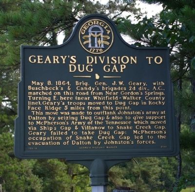 Geary's Division to Dug Gap Marker. Click for full size. Geary's Division to Dug Gap Marker image. Click for full size.